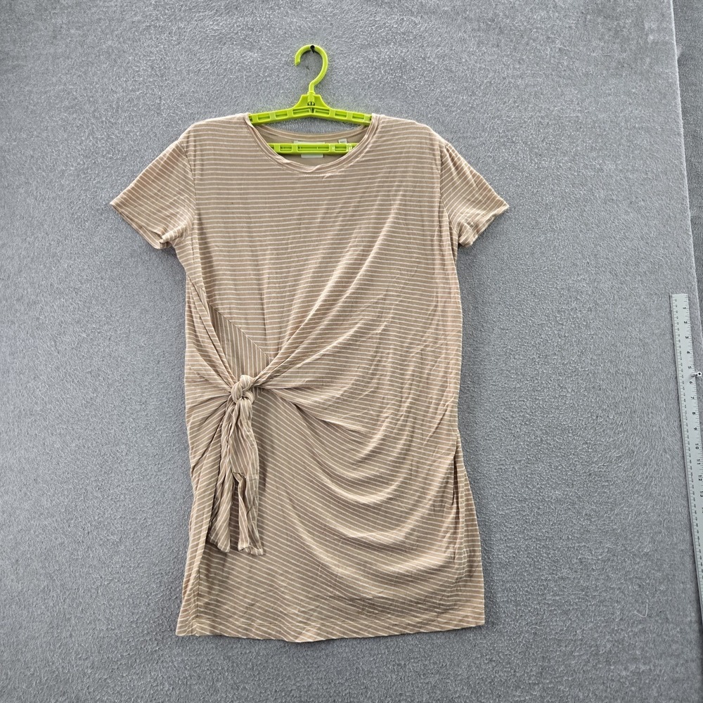 Vince Women Dress M Brown Striped Knot Crew Neck Pullover‎